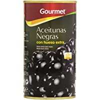 Los mejores  - Gourmet - Aceitunas negras con hueso - Extra - 185 g - [Pack de 8]